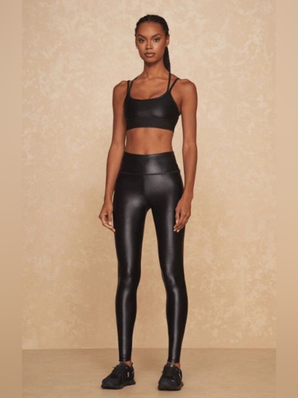 Noli High-Waist Black Faux-Leather Leggings